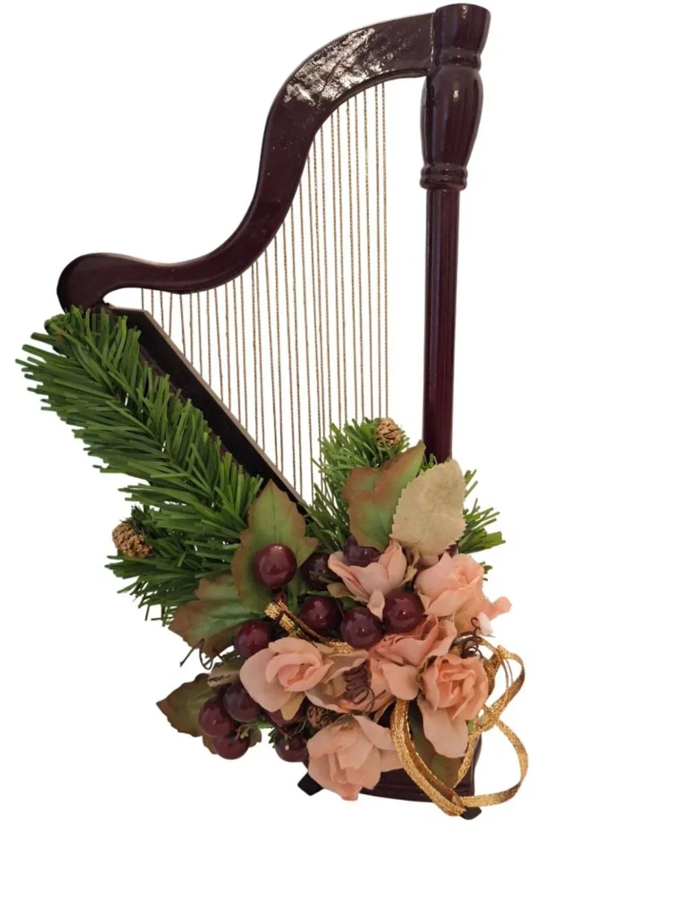 VTG House of Lloyd Christmas Around the World Christmas Rose Harp w Box 1998